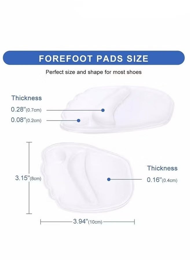 6 قطع من نعل الجل للأحذية ذات الكعب العالي، وسادة ذاتية اللصق لكرة القدم للنساء، نعل داخلي لامتصاص الصدمات لتخفيف الألم، وسائد أمامية مضادة للانزلاق، مقاس واحد يناسب الجميع - Image 2