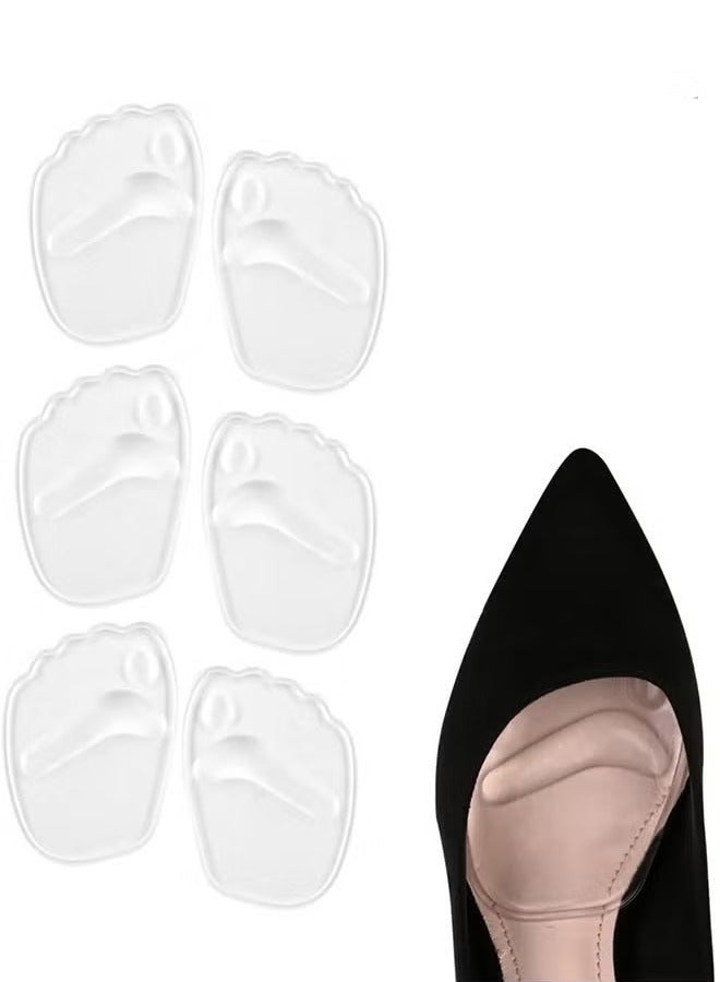 6 قطع من نعل الجل للأحذية ذات الكعب العالي، وسادة ذاتية اللصق لكرة القدم للنساء، نعل داخلي لامتصاص الصدمات لتخفيف الألم، وسائد أمامية مضادة للانزلاق، مقاس واحد يناسب الجميع - Image 1