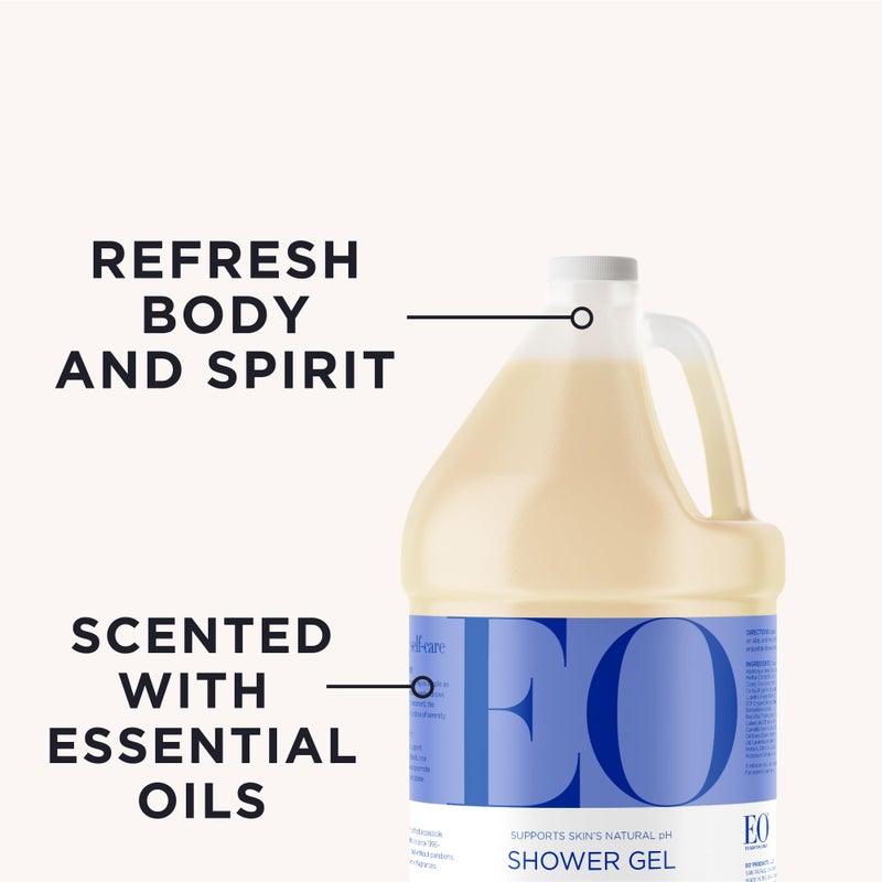 EO Shower Gel Body Wash Refill, 1 Gallon, French Lavender, Organic Plant-Based Skin Conditioning Cleanser with Pure Essentials Oils - Image 3