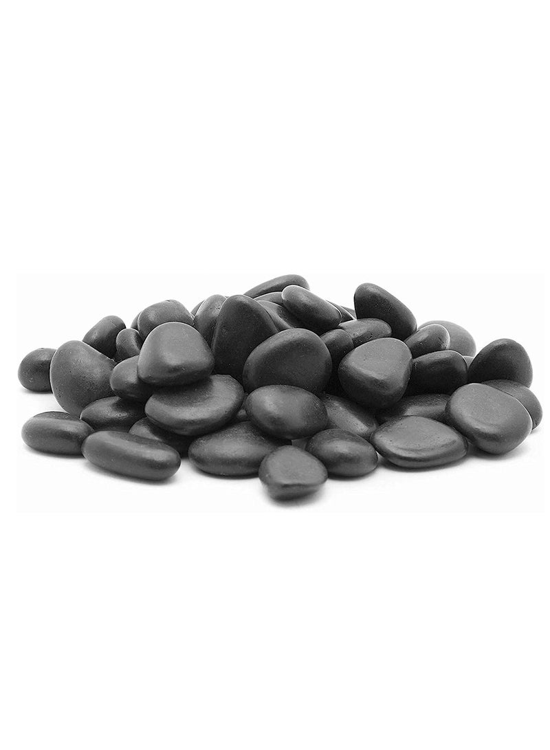 vsell24 1-2 cm Black Decorative Pebbles River Rock Large Black Light Polished Stones For Glassware, Vases, Outdoor Garden, Lawn Aquariums - Image 1