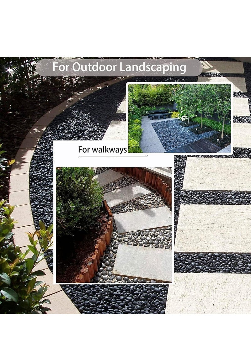 vsell24 1-2 cm Black Decorative Pebbles River Rock Large Black Light Polished Stones For Glassware, Vases, Outdoor Garden, Lawn Aquariums - Image 5