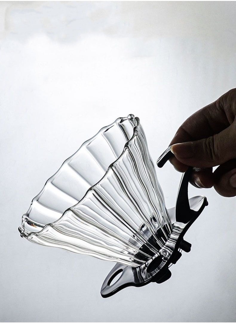 Generic V60 Pour Over Coffee Dripper,02 Coffee Filter For 1-4 Cups.Reusable Coffee Maker,Heat-Resistant Glass Coffee Cone，pour over coffee dripper，pour over coffee dripper，pour over coffee dripper，pour over coffee，coffee dripper  - Image 4