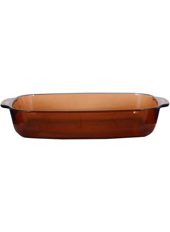Termisil Termisil Borosilicate Glass Rectangular Baking Tray, 2.3 Liter Capacity, Brown  - Image 4
