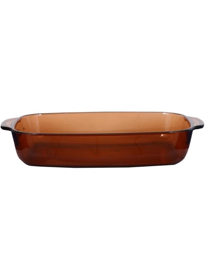 Termisil Termisil Borosilicate Glass Rectangular Baking Tray, 2.3 Liter Capacity, Brown  - Image 2