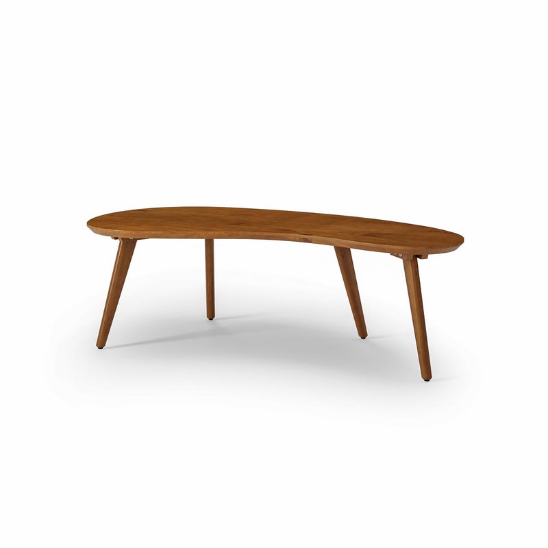 Mid Century Modern Abstract Shaped Coffee TableSolid WoodCastanho Finish