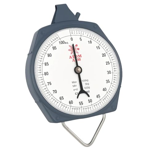 ATOM A350 Analog Metal Hanging Hook Luggage Portable Scale For Industrial Factory Use Capacity 100Kg - Image 1