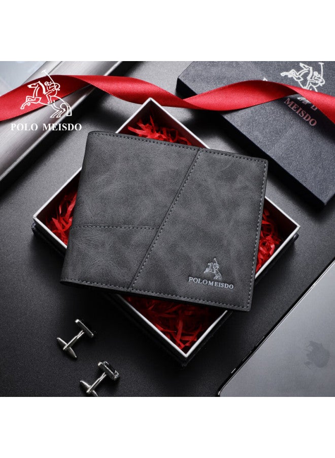 Polomeisdo Men's Wallet, Short And Stylish Leather Purse, Self-operated Birthday Gift For Boyfriend, Husband, Or Father - Image 1