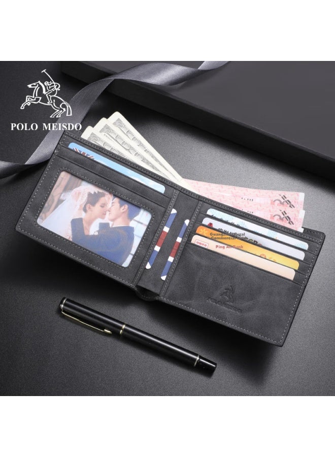 Polomeisdo Men's Wallet, Short And Stylish Leather Purse, Self-operated Birthday Gift For Boyfriend, Husband, Or Father - Image 2