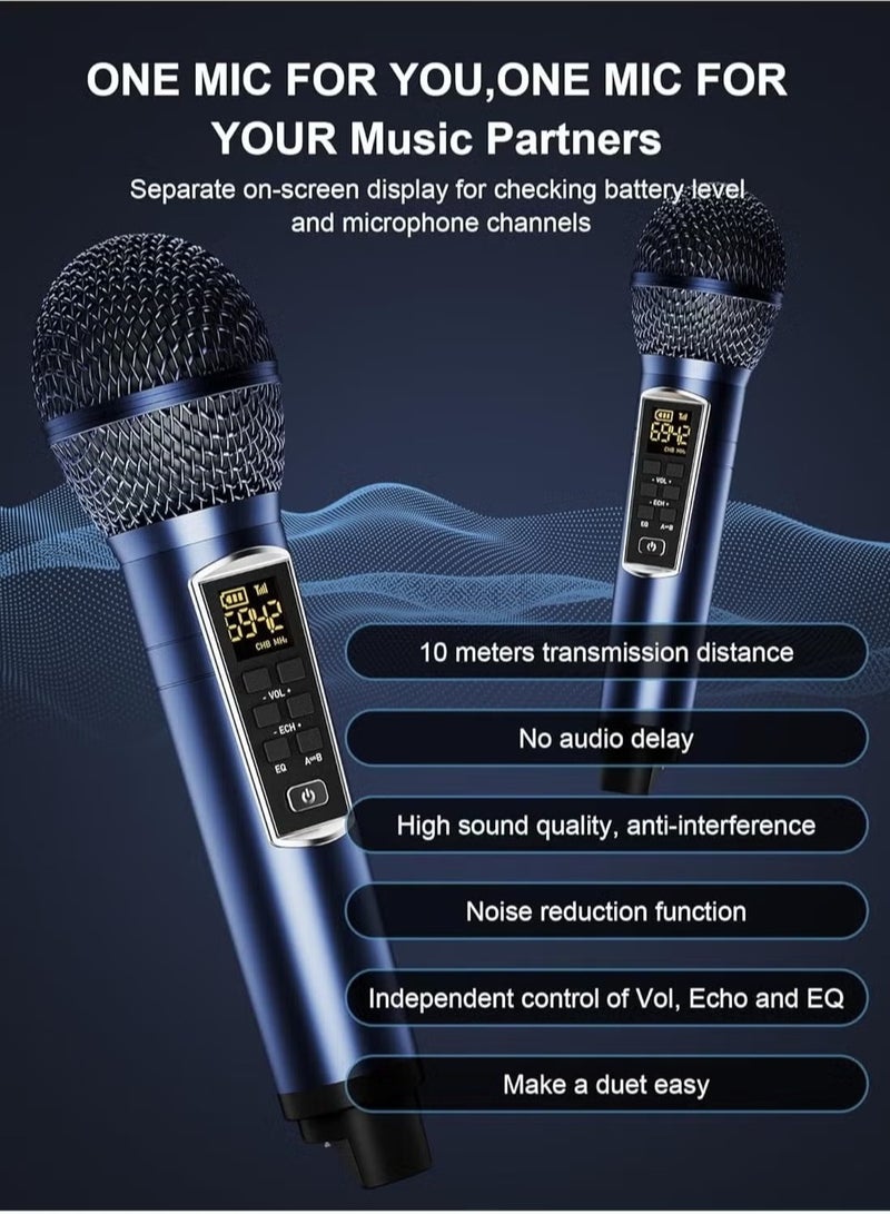 Smart Berry Portable Karaoke Machine with 2 Wireless Microphones – Rechargeable Bluetooth Speaker for Adults & Kids, AUX/USB/TF Card Inputs, PA System for Parties, Home & Outdoor Fun – Ultimate Singing & Entertainment Experience - Image 4