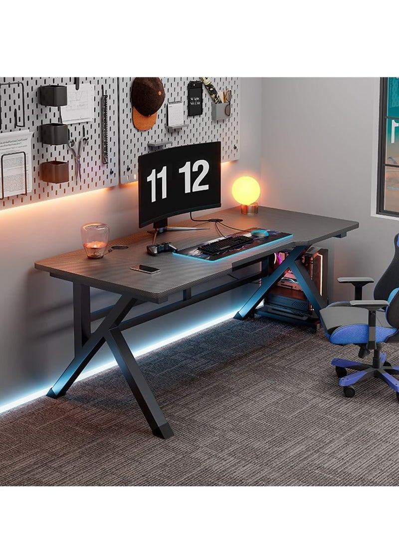 DMG TECH Desktop Computer Desk Carbon Fiber Surface PC Gaming Desk Table with Move Host Stand Simple Desk for Home Office Study Student Writing Desk 100 x 60 x 75cm  - Image 2