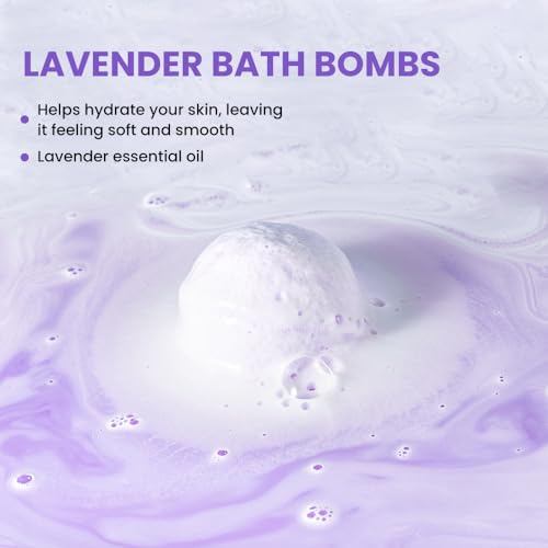 BODY EARTH مجموعة هدايا بومب الاستحمام من بودي إيرث للنساء 10 × 35 أوقية زيوت عطرية أساسية اللافندر مصنوعة يدوياً فكرة هدية عيد ميلاد للعائلة للنساء والرجال لهدايا عيد الأم للأم لهدايا عيد الميلاد لها - Image 3