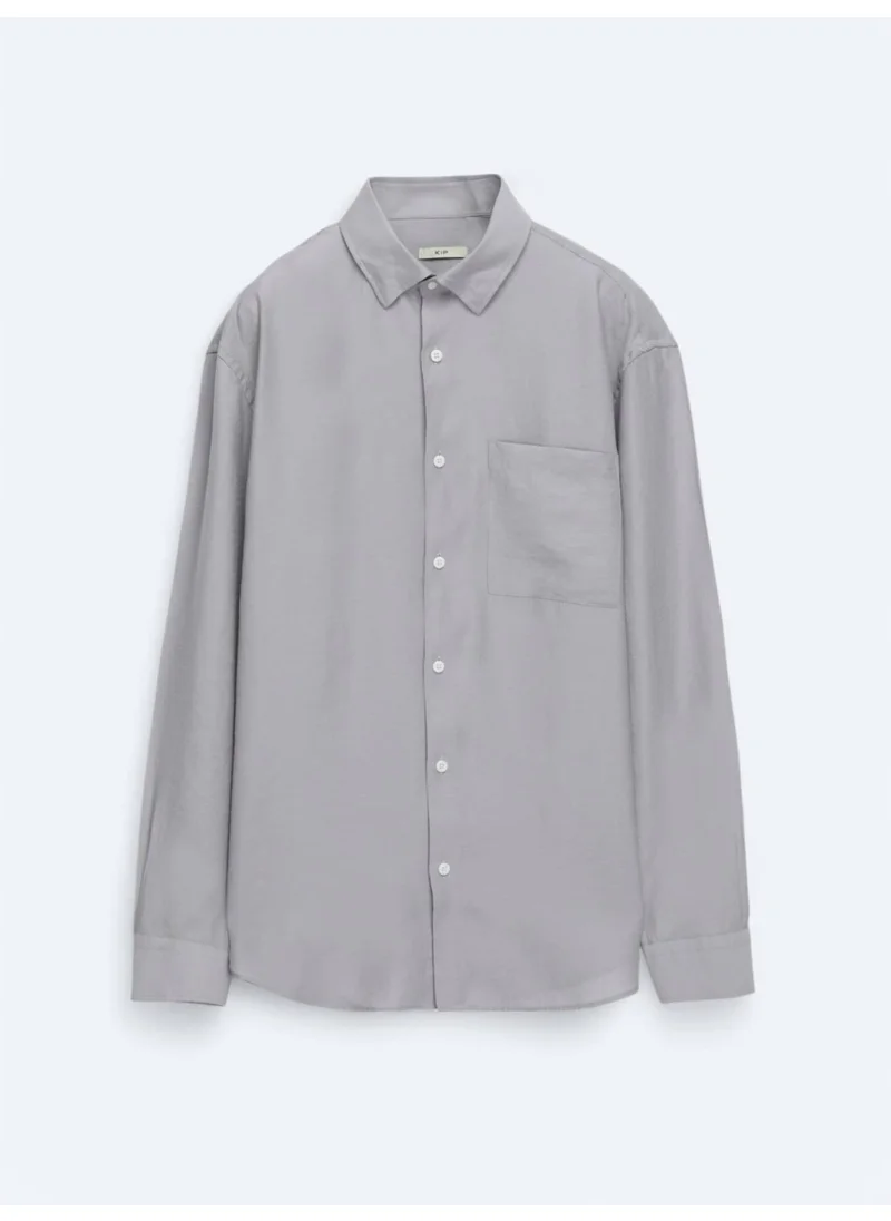 Kip Lilac Plain Oversize Fit Woven Casual Shirt