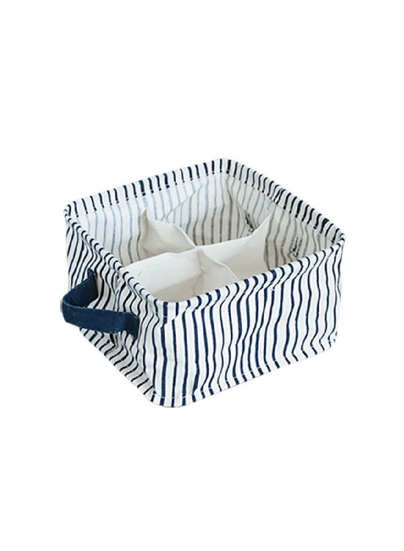 Foldable Four-square grid storage box Underwear Storage Box Multicolor 20x11cm Stripe - Image 1