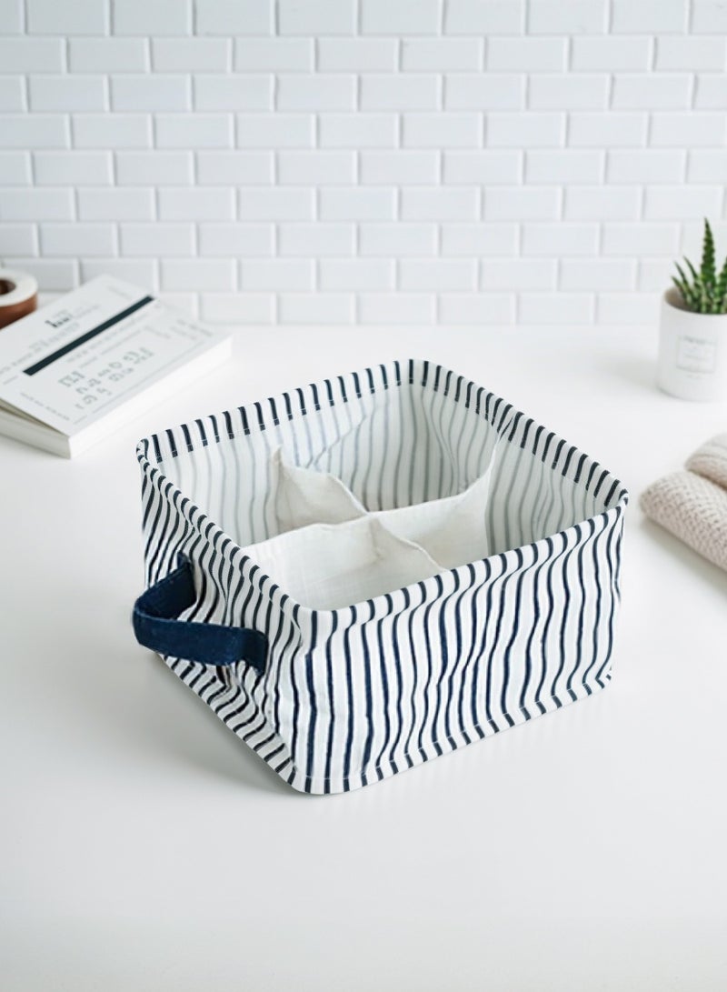 Foldable Four-square grid storage box Underwear Storage Box Multicolor 20x11cm Stripe - Image 3