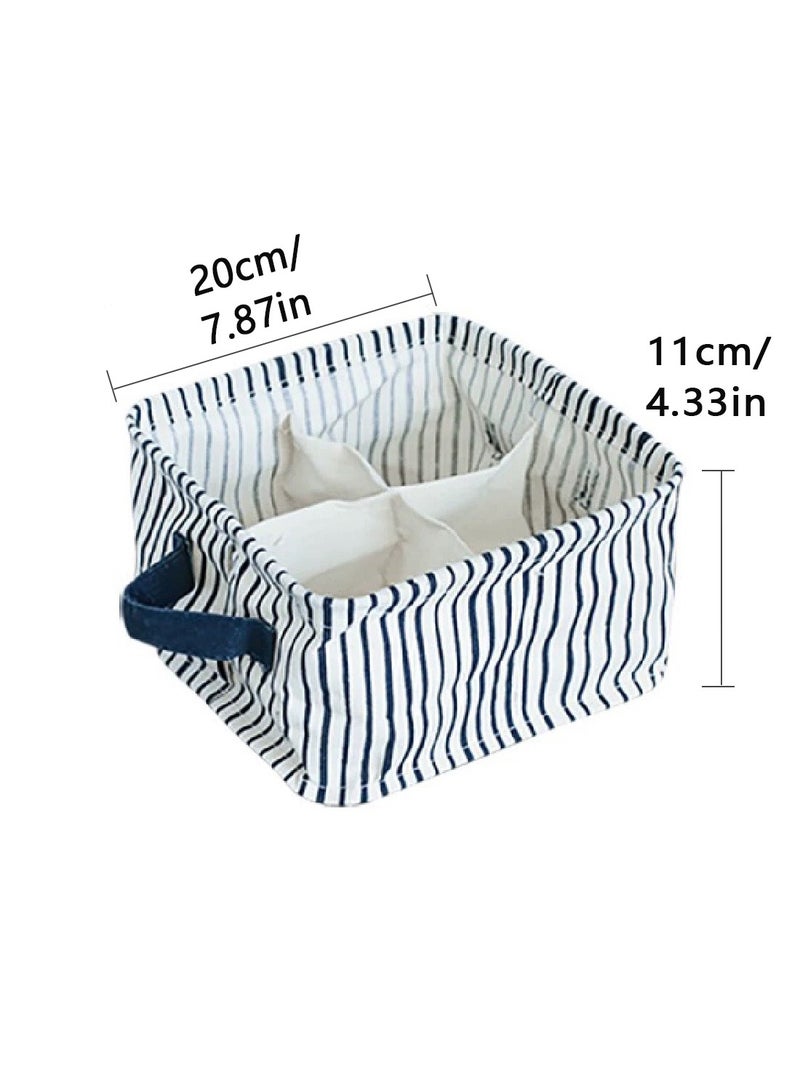 Foldable Four-square grid storage box Underwear Storage Box Multicolor 20x11cm Stripe - Image 4