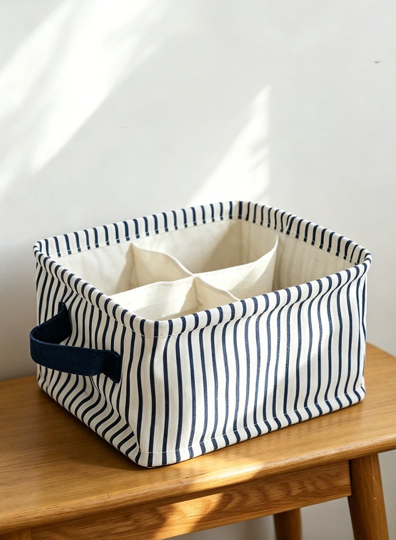 Foldable Four-square grid storage box Underwear Storage Box Multicolor 20x11cm Stripe - Image 1