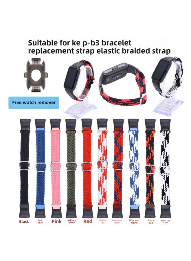 Suitable For KP-B3 Apple Marine Silicone Strap KP-B3 Leather Strap Elastic Woven Strap-Color:Marine Lotus Root Powder  - Image 4