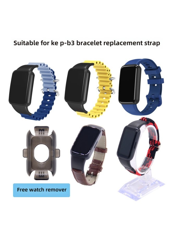 Suitable For KP-B3 Apple Marine Silicone Strap KP-B3 Leather Strap Elastic Woven Strap-Color:Marine Lotus Root Powder  - Image 2