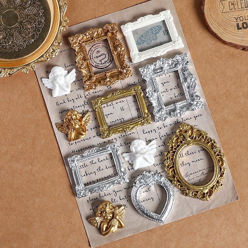 Vintage Baroque Angel Resin Frame DIY Craft Accessories - Image 3