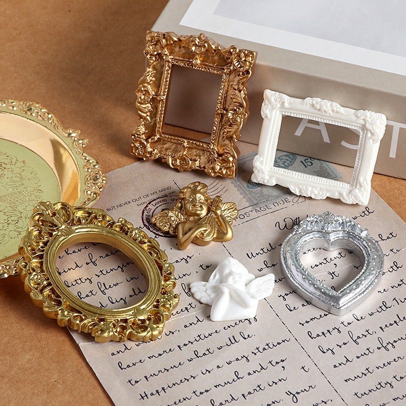 Vintage Baroque Angel Resin Frame DIY Craft Accessories - Image 4