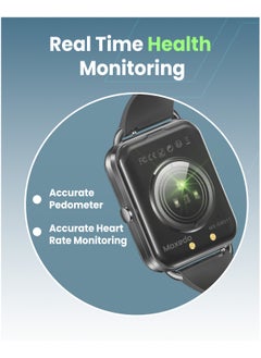Moxedo Moxedo Luna Smart Watch 1.65 Amoled HD Display 100+ Watch Faces, Bluetooth Calling Real Time Health Monitoring Fitness Smart Tracker with Camera Control for iOS and Android - Black  - Image 2