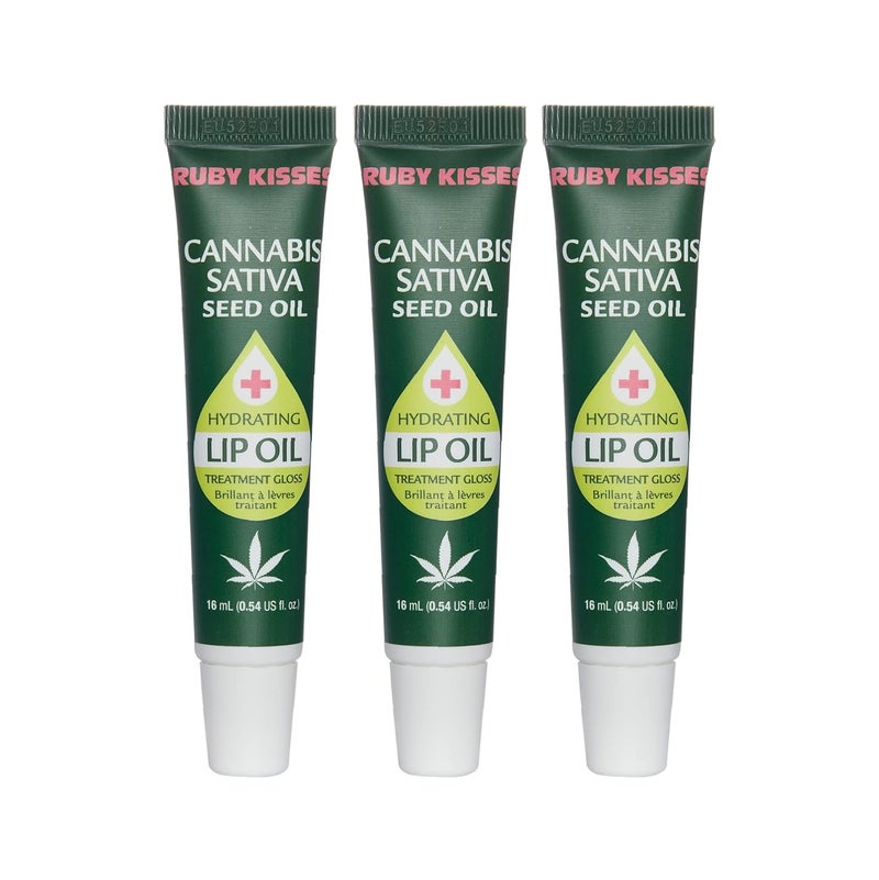 Ruby Kisses Hydrating Lip Oil Cannabis Sativa Hemp Seed RLO04D1 3 PACK