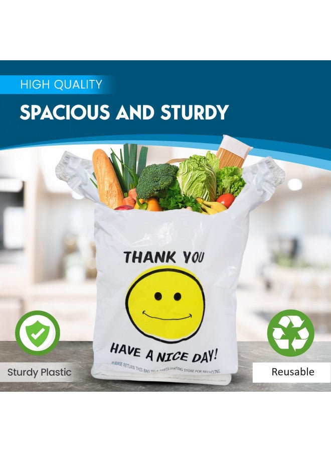 Popular Shop Stop Large Happy Smiley Face T-shirt Plastic Shopping/Take Out Bags 350 pcs - Image 2