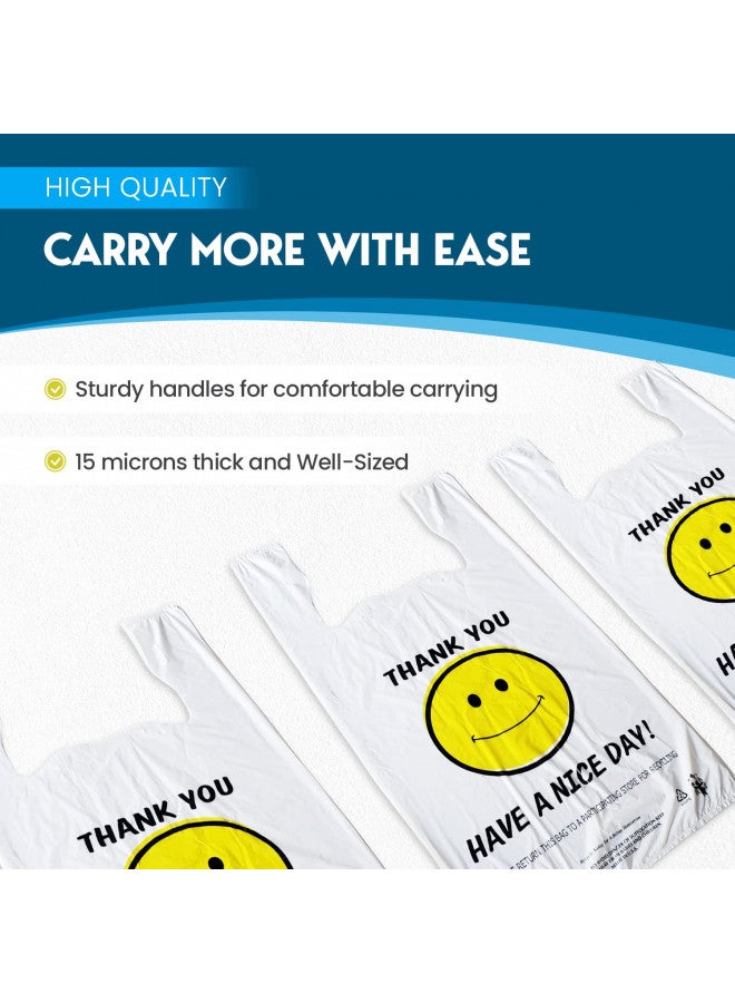 Popular Shop Stop Large Happy Smiley Face T-shirt Plastic Shopping/Take Out Bags 350 pcs - Image 3