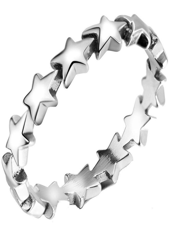 Jude Jewelers Stainless Steel Star Shaped Stackable Wedding Engagement Promise Statement Band Ring (Silver, 13)