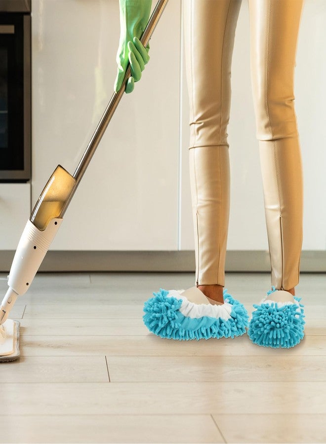 MECCANIXITY Mop Slippers Washable Microfiber Floor Cleaning Shoes Cover Chenille Duster Foot Socks Tools for House Clean, Grey 2 Pack - Image 4