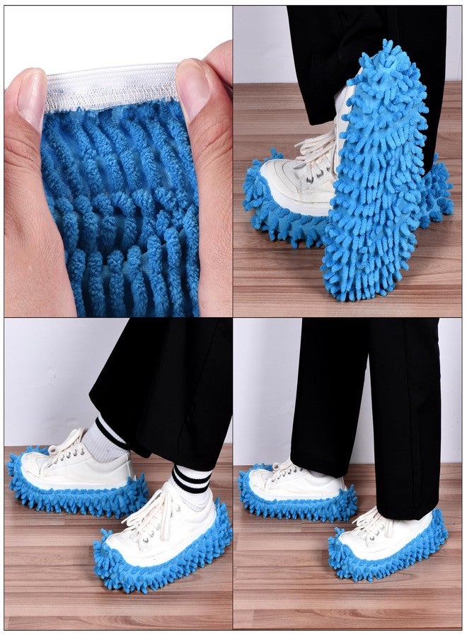 MECCANIXITY Mop Slippers Washable Microfiber Floor Cleaning Shoes Cover Chenille Duster Foot Socks Tools for House Clean, Grey 2 Pack - Image 5