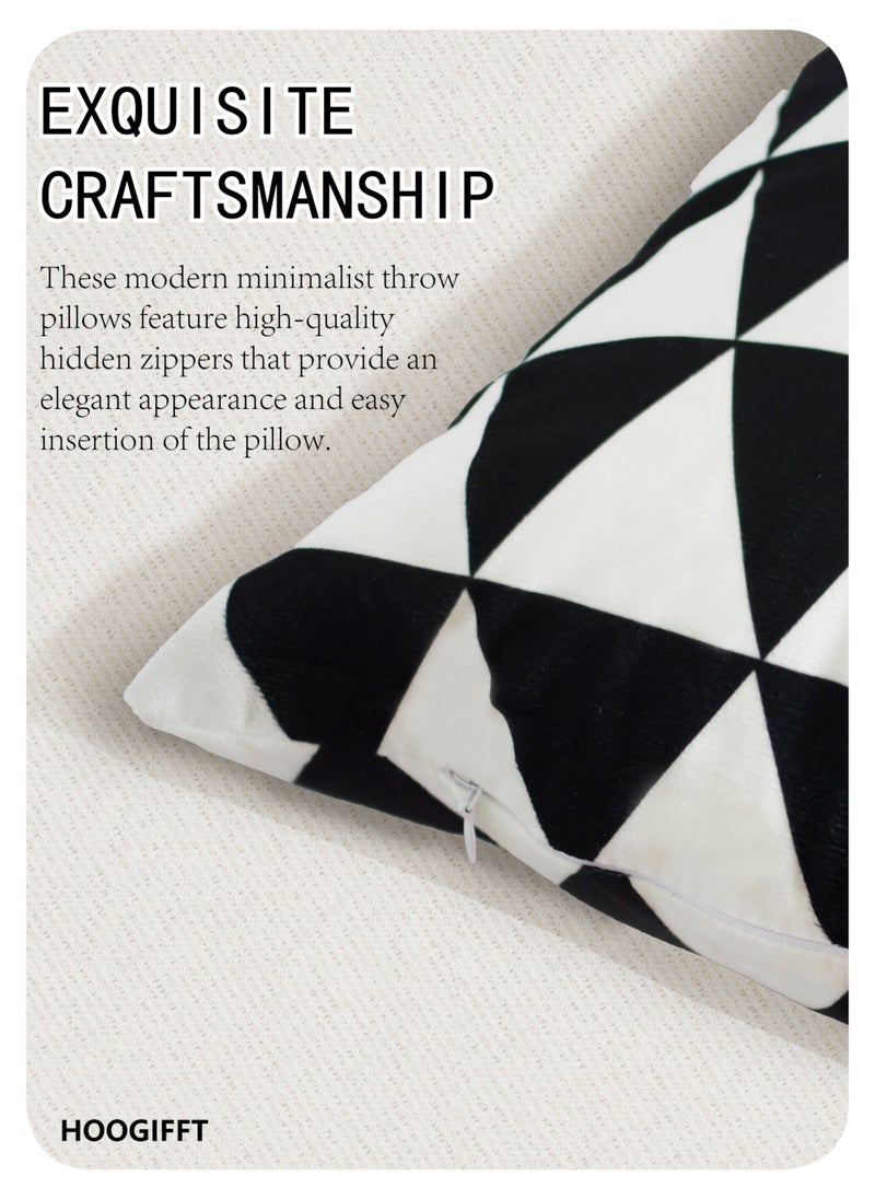 HOOGIFFT Set of 4 throw pillow case 45 x 45cm, Decorative Geometric Modern Pattern throw pillow cover, Pillow Cushion Case for Sofa Couch Bed Home Car Office Decor, (Double sided pattern)  - Image 3