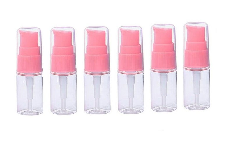 erioctry 10ML Portable Empty Refillable Bottle Cream Shampoo Lotion Treatment Pump Bottle with Cap Travel Bottles Toiletries Liquid Container for Cosmetic Make-up Pack of 6 (Transparent) - Image 1