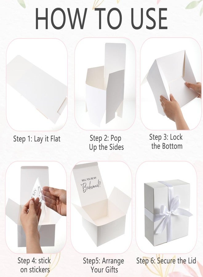 Foxtell 8 Pcs Bridesmaid Proposal Boxes, Will You Be My Bridesmaid Box, Gift Boxes with Lids, Bridesmaid Proposal Box for Wedding, Packaging, Present, Birthday, Cupcake - Image 4