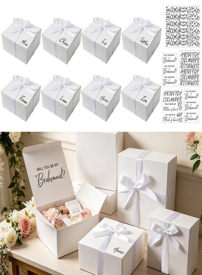 Foxtell 8 Pcs Bridesmaid Proposal Boxes, Will You Be My Bridesmaid Box, Gift Boxes with Lids, Bridesmaid Proposal Box for Wedding, Packaging, Present, Birthday, Cupcake - Image 1