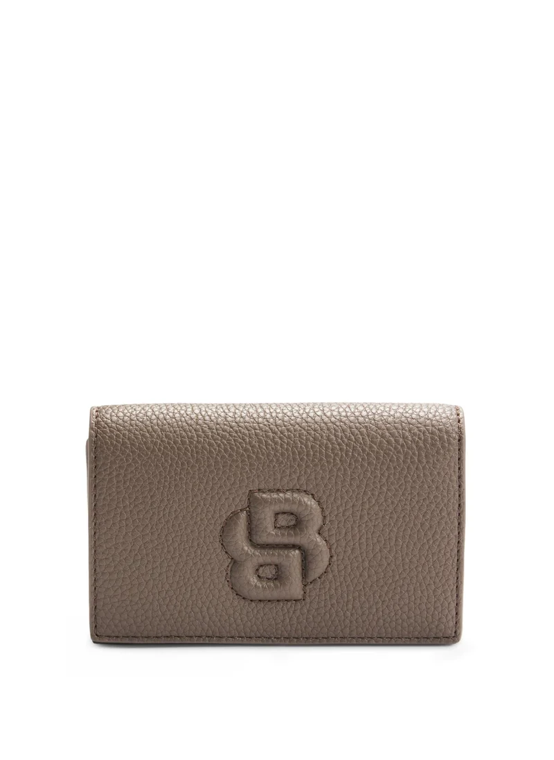 بوس Grained small wallet with Double B monogram