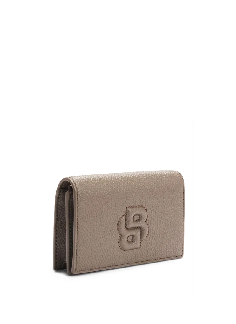 بوس Grained small wallet with Double B monogram