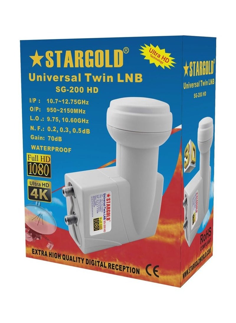Stargold Universal Satellite Dish Twin LNB SG-200 HD  - Image 1
