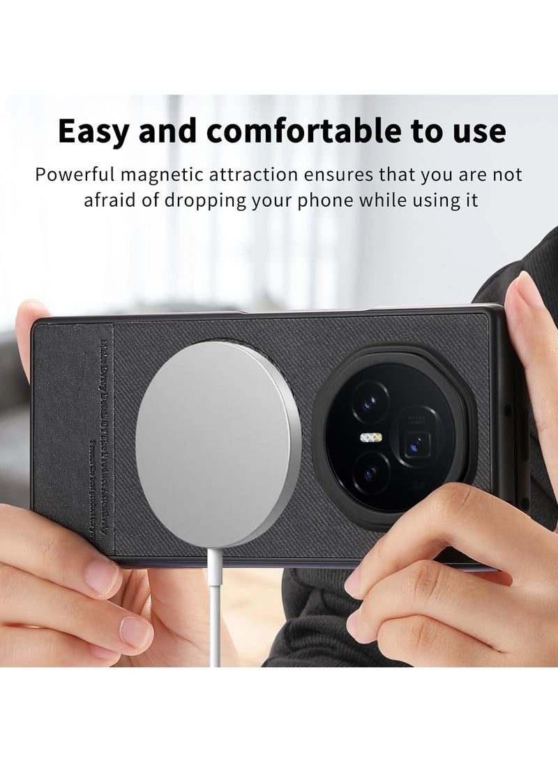 عام غطاء مغناطيسي متوافق مع هونر ماجيك V5 2025 【يدعم الشحن اللاسلكي】 - غطاء واقٍ كامل الحماية ضد السقوط والبصمات لهاتف Honor Magic V5 - Image 3