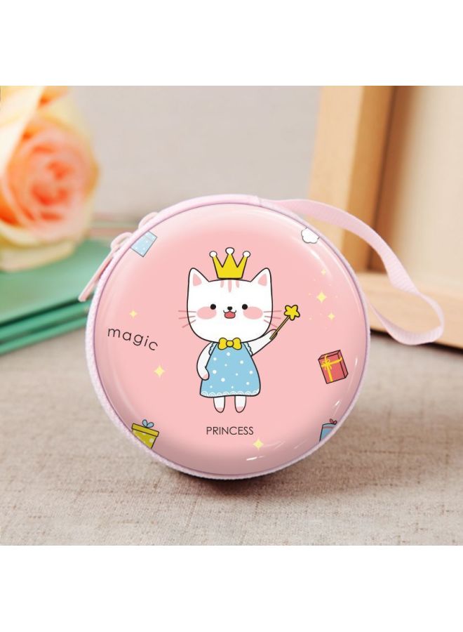 Children's Creative Cute Tinplate Coin Purse Cartoon Coin Purse Earphone Cable Round Zipper Storage Bag Small Gift