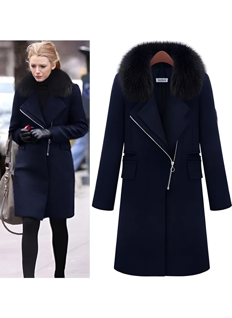 Barbora Design Winter Fur Cashmere Women's Coat