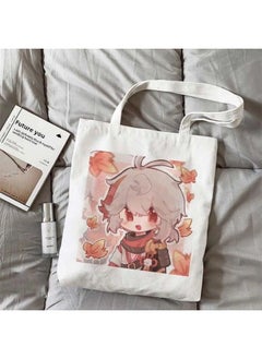 Original God Maple Leaf Surrounding Q Canvas Bag Cartoon Cute Student Schoolbag Secondary Diy High Color Value Shoulder Handbag-Specifications:Standard-Color:1ordinary Model-durable*/*no Zipper**