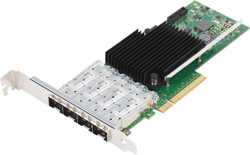 Millennium Technology 10Gb NIC Quad (4 Port) SFP+ Port Ethernet Converged Network Adapter PCIe x8 with XL710 BM1 Chipset DA4 - Image 1