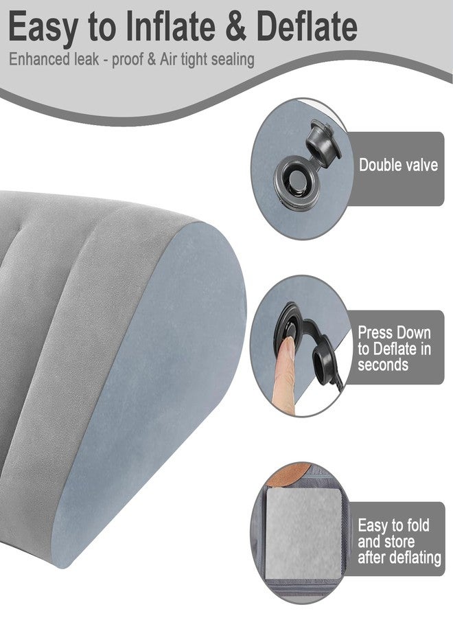 Prosixtoy Portable Bed Wedge Pillows for Sleeping - Inflatable Wedge Pillow for Traveling, Snoring, Legs Pain Relief, Back Support, After Surgery,Circulation and Swelling, Pregnancy, Fast Inflating Deflation - Image 2