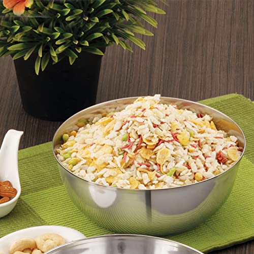 HAZEL Stainless Steel Bowl 400 ML | Serving Bowl for Snacks, Soup, Salad, Ramen | Kitchen Steel Katora for Daily Use | Steel Vati - Image 1
