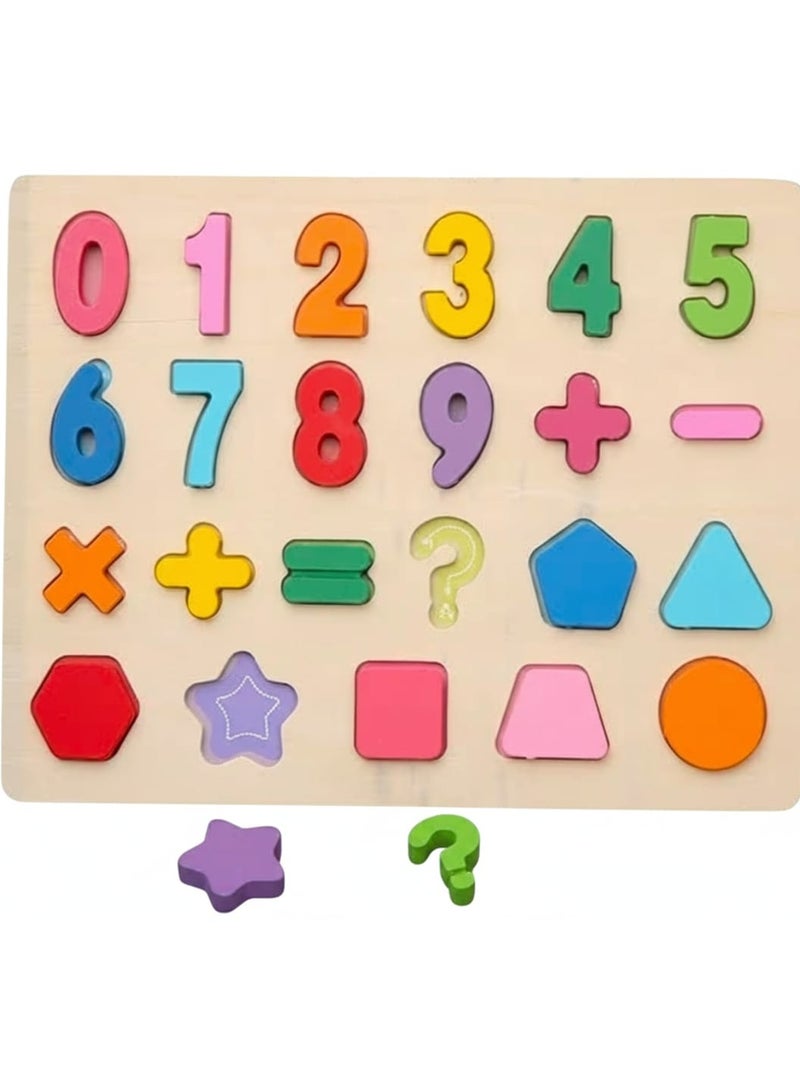 i diD The Little Math Genius: Interactive Wooden Puzzle for Numbers, Shapes, and Early Calculation - Image 1