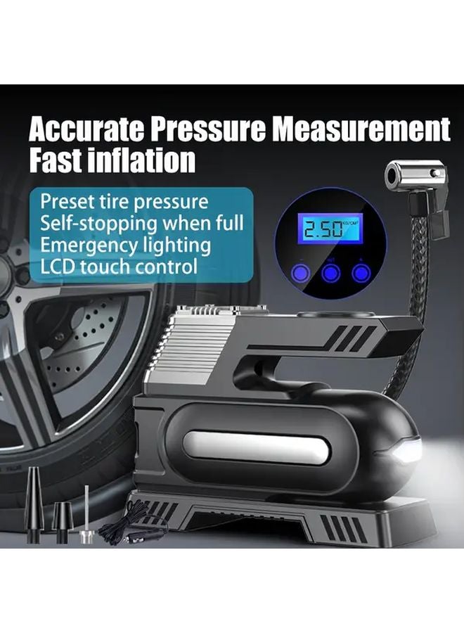 Black Portable Air Compressor 150PSI Tire Inflator Digital Pressure Gauge for Car Bike Motorcycle - Image 5
