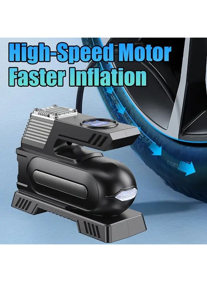 Black Portable Air Compressor 150PSI Tire Inflator Digital Pressure Gauge for Car Bike Motorcycle - Image 3