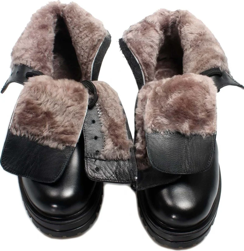 فاست ستيب Genuine Leather & Shearling Women's Classic Boots 757KZA21075