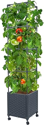 LINEX Raised Garden Bed Planter Box with Trellis, 56.7Ã¢â‚¬Â Tomato Planters for Climbing Plants Vegetable Vine - Image 1